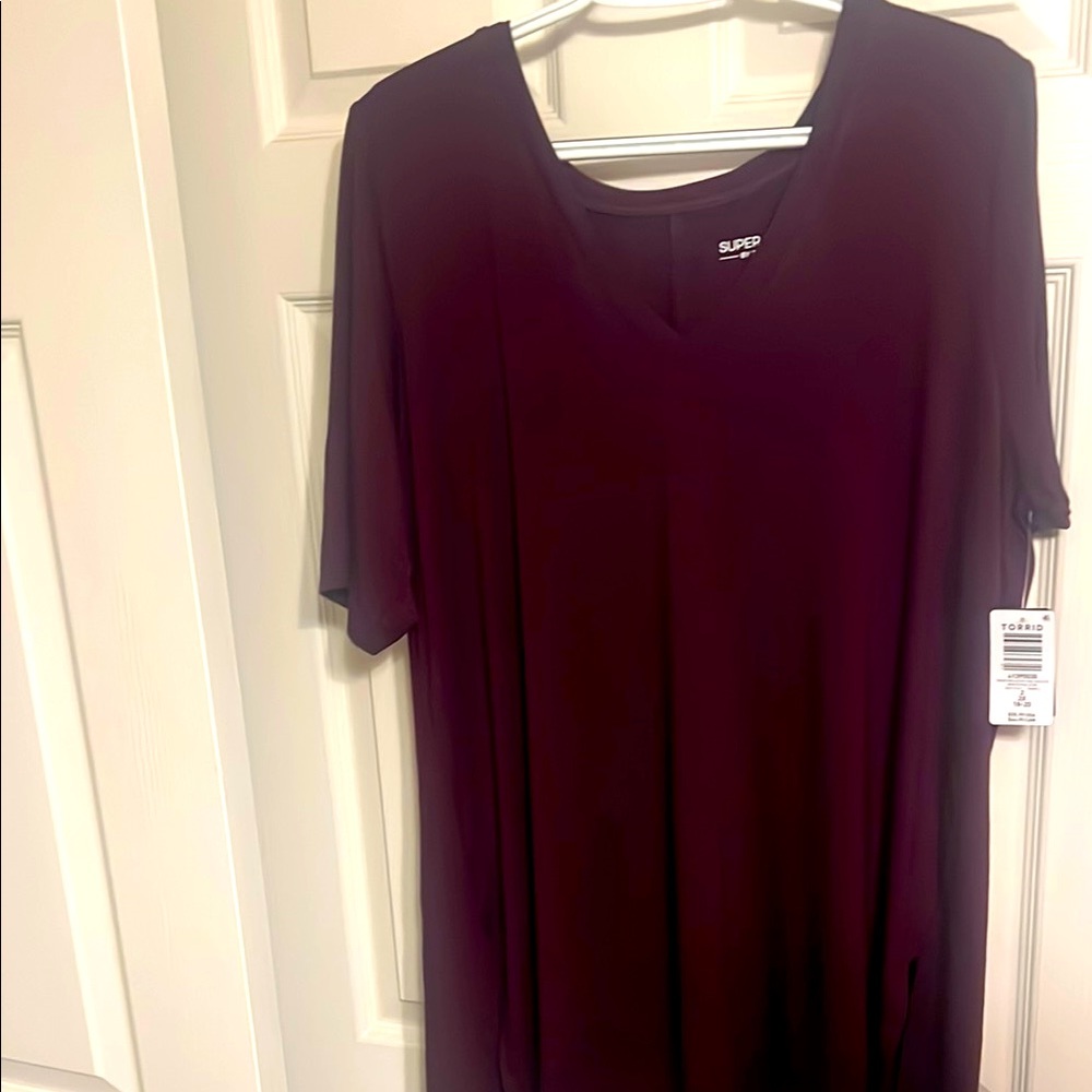 Torrid maroon colored Relaxed Fit Short Sleeve Tee